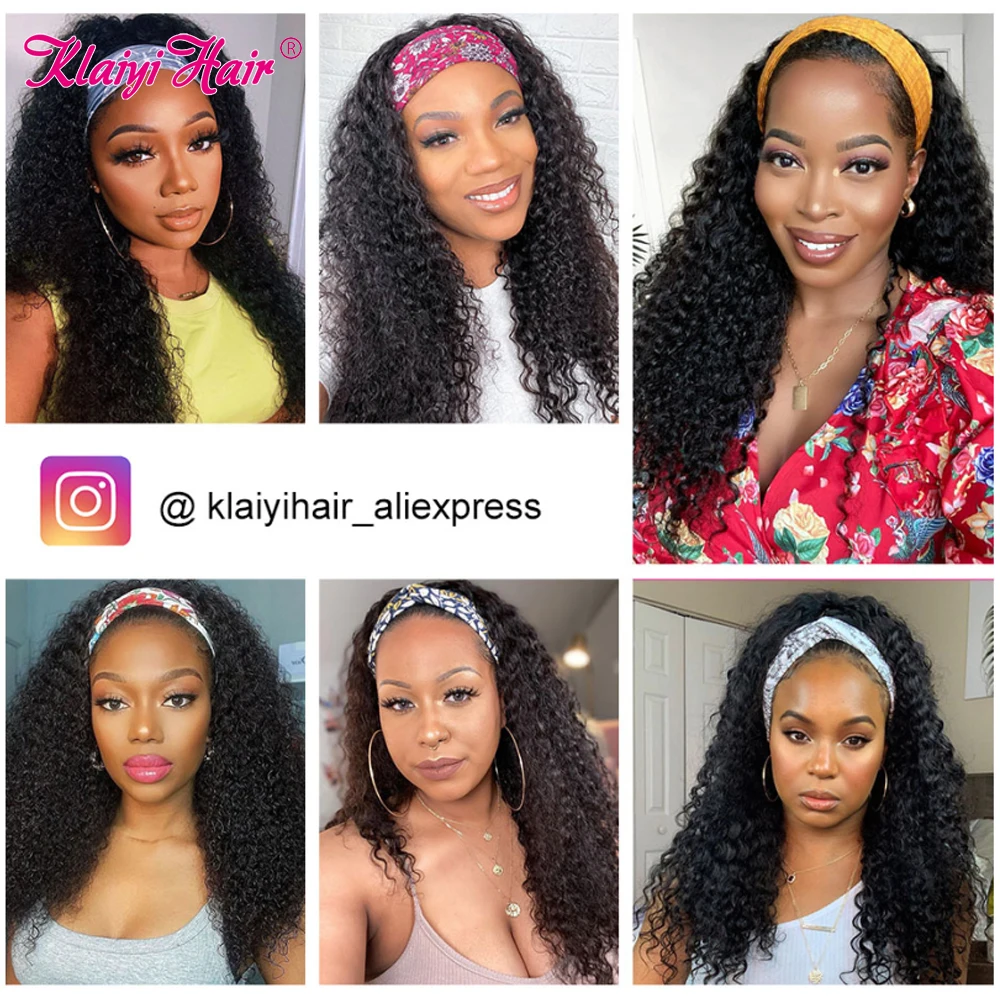 Klaiyi кудрявые человеческие волосы половина парика бразильский Реми на клипсе