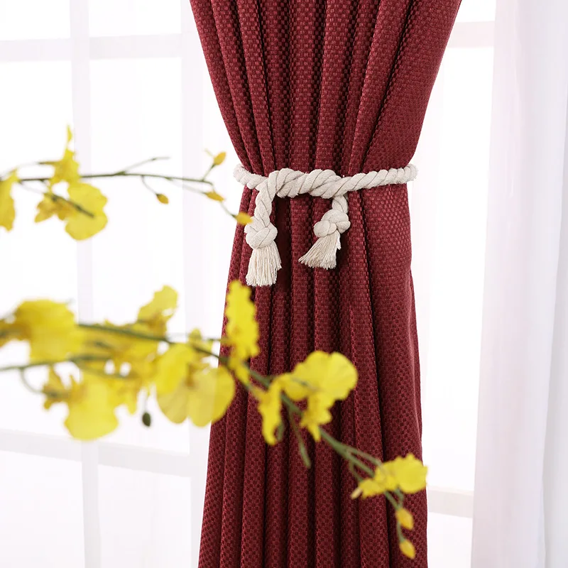 Однотонные простые льняные занавески затемняющие шторы для гостиной