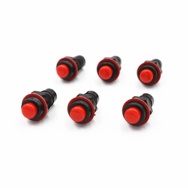 6pcs red 6 шт DS-211 DS-213 кнопочный переключатель 10 мм Мгновенный/самоблокирующимся круглая кнопка переключатель DS211 DS213 Миниатюрные - Цвет: 6pcs red