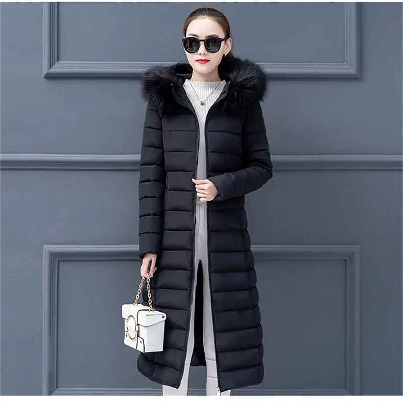 New Autumn winter Women parka Solid zipper Long sleeve Hooded Medium length Outwear Coat Jacket Thick Fashion Cotton 2019