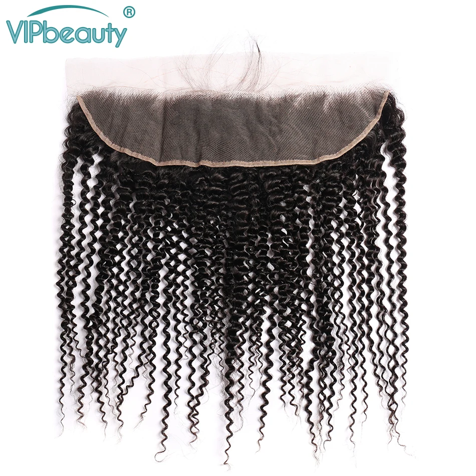 Vipbeauty кудрявые пучки вьющихся волос с фронтальной шнуровкой Remy бразильские человеческие волосы для наращивания 10-28 дюймов натуральный цвет