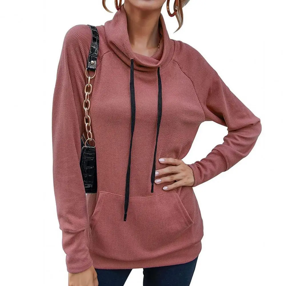 

Fashion Women Hoodie Stand-up Collar Loose Solid Color Casual High-necked Pullover Hoodie for Outdoor