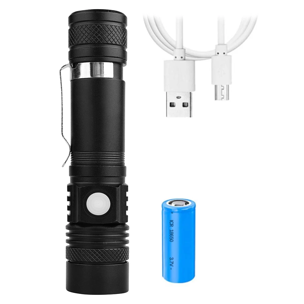 Мощсветильник светодиодный фонарик T6 с зарядкой от USB масштабируемый ручной