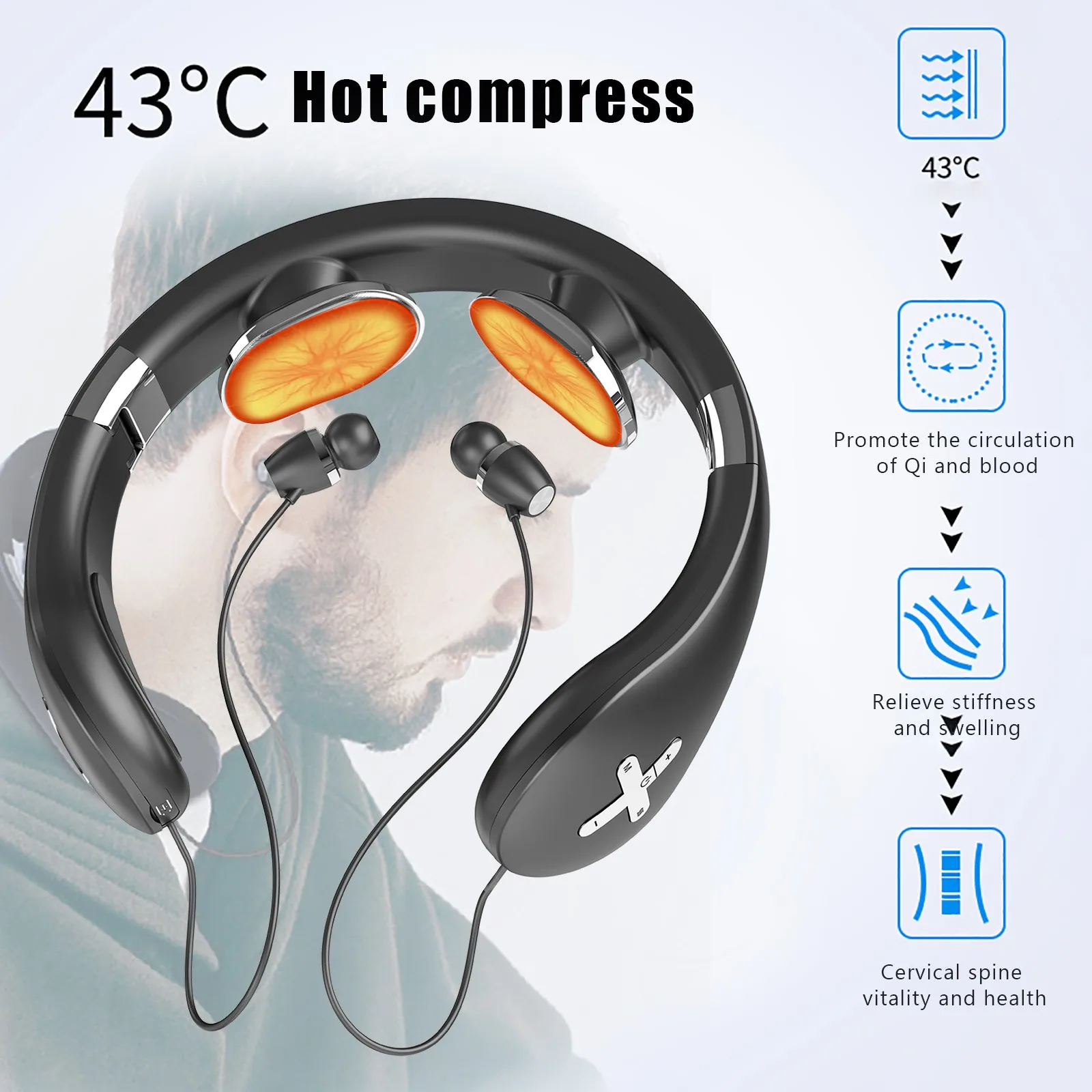 Массажное Bluetooth наушники Беспроводной Портативный шейного отдела позвоночника
