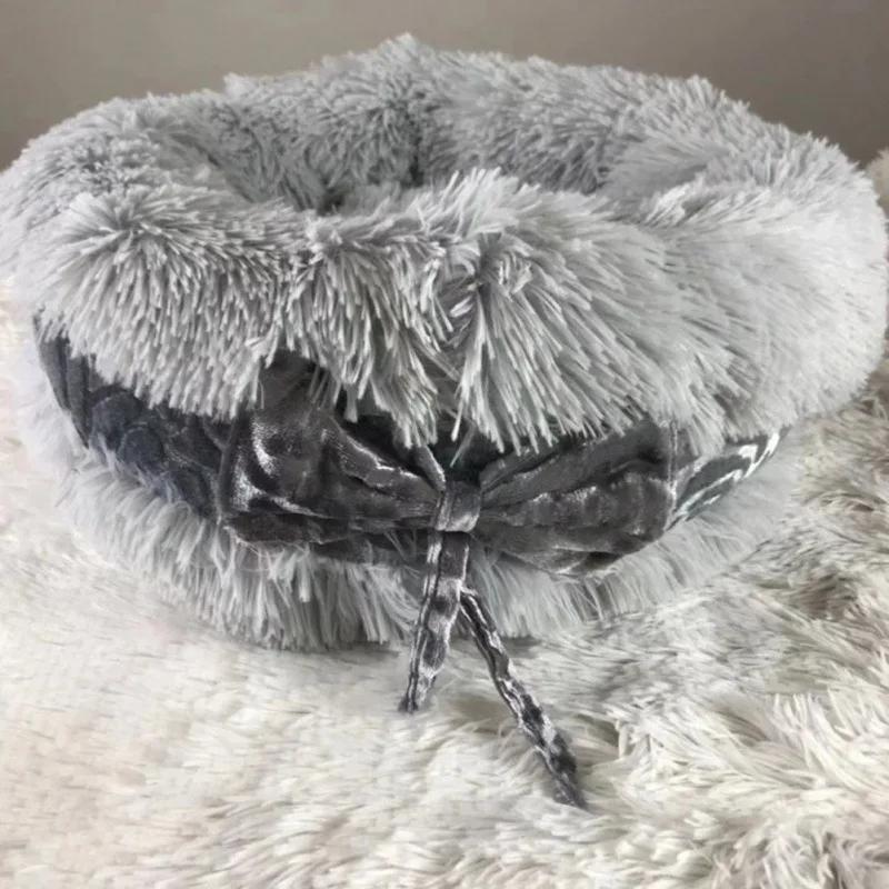 

Fluffy Round Cat Dog Beds House Soft Long Plush Pet Dog Bed For Dogs Cat Mat