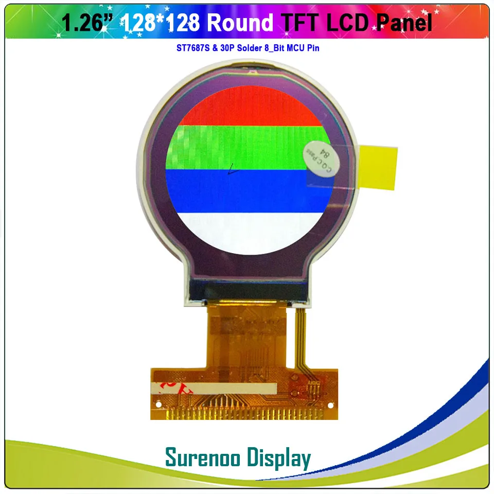 1,26 дюймовый круглый Циркулярный 128x128 TFT ЖК-дисплей модуль экран Встроенный ST7687S контроллер