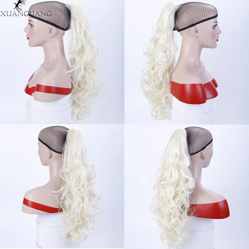 XUANGUANG длинные волнистые заколки для конского хвоста термостойкие синтетические