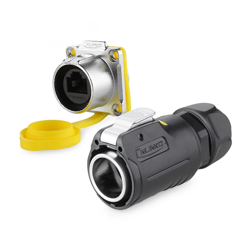 M24 водонепроницаемый пластиковый коннектор для циркулярной промышленности PBT RJ45