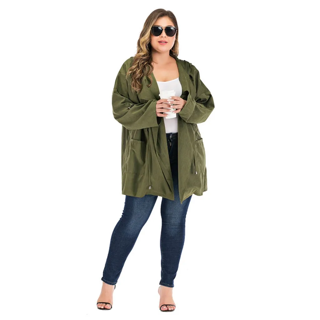 Женский Повседневный плащ с капюшоном SAGACE свободный однотонный регулируемым