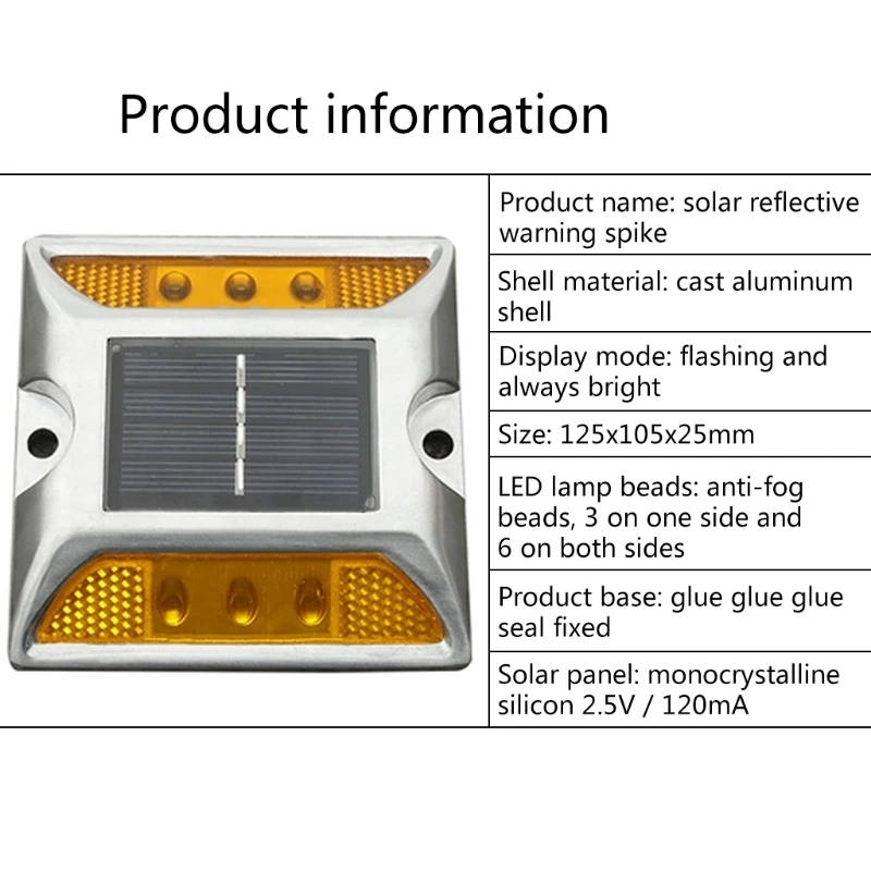 

Aluminium LED Solar Deck Lights Waterproof Outdoor Solar Road Stud Light M18