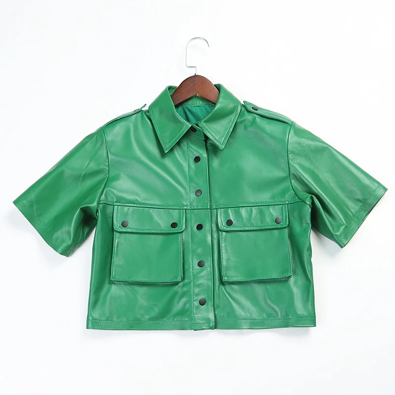 Женская куртка из натуральной овечьей кожи повседневная куртка-карго одежда Zjt2535