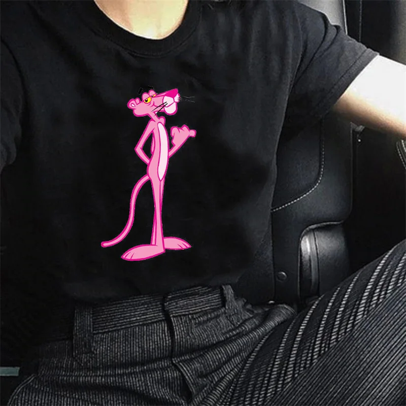 

PINK PANTHER 80'S RETRO CARTOON Summer Short Sleeves T-Shirt Men Women Unisex Fashion tshirt Unisex Harajuku Tee Male Top