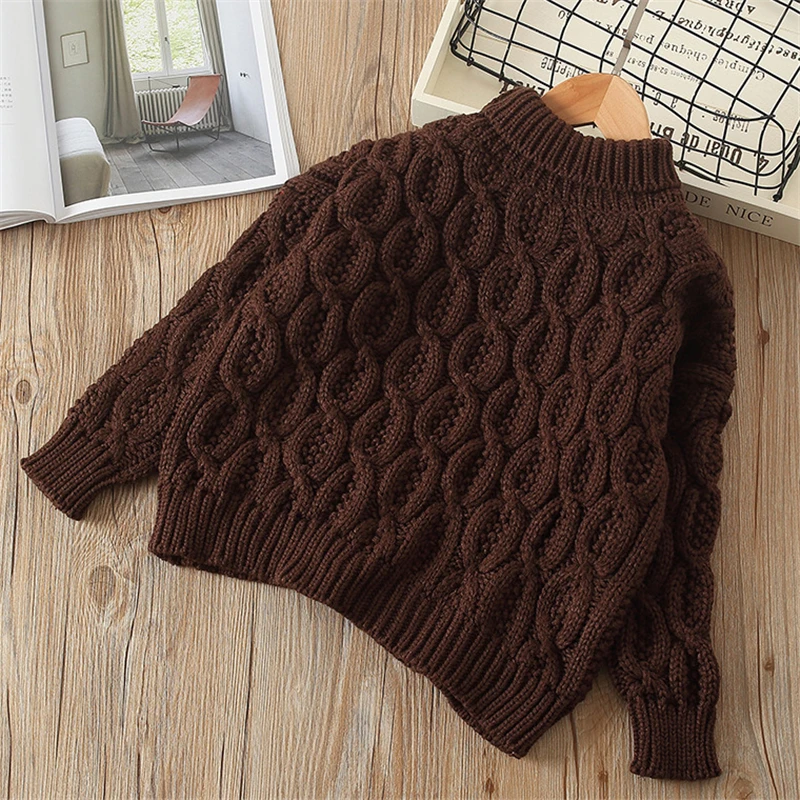 Модные детские вязаные свитера свитер для мальчиков и девочек Детский Зимний