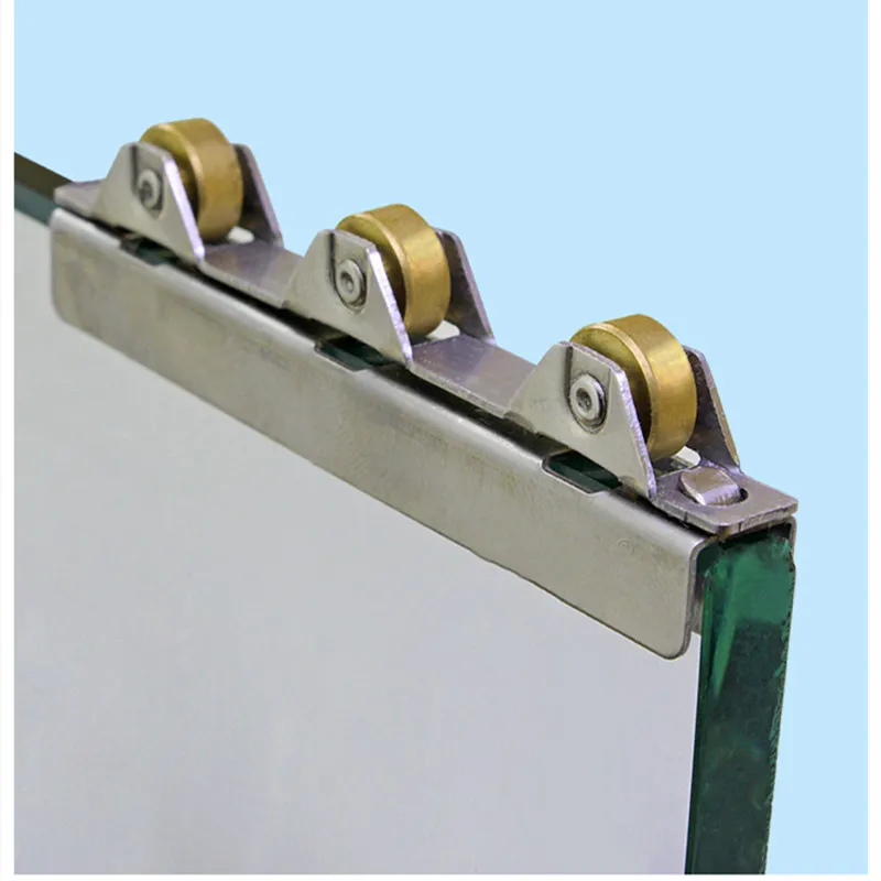 Бескаркасные стеклянные раздвижные двери колеса зажим шкив душевая кабина 5-10 мм нержавеющая сталь дверной оконный ролик направляющая дорожка оборудование