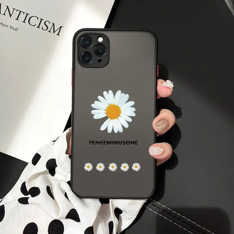 

Black White Flower Daisy luxury Phone Cases shellmatte transparent For iphone 7 8 11 12 plus mini x xs xr pro max cover