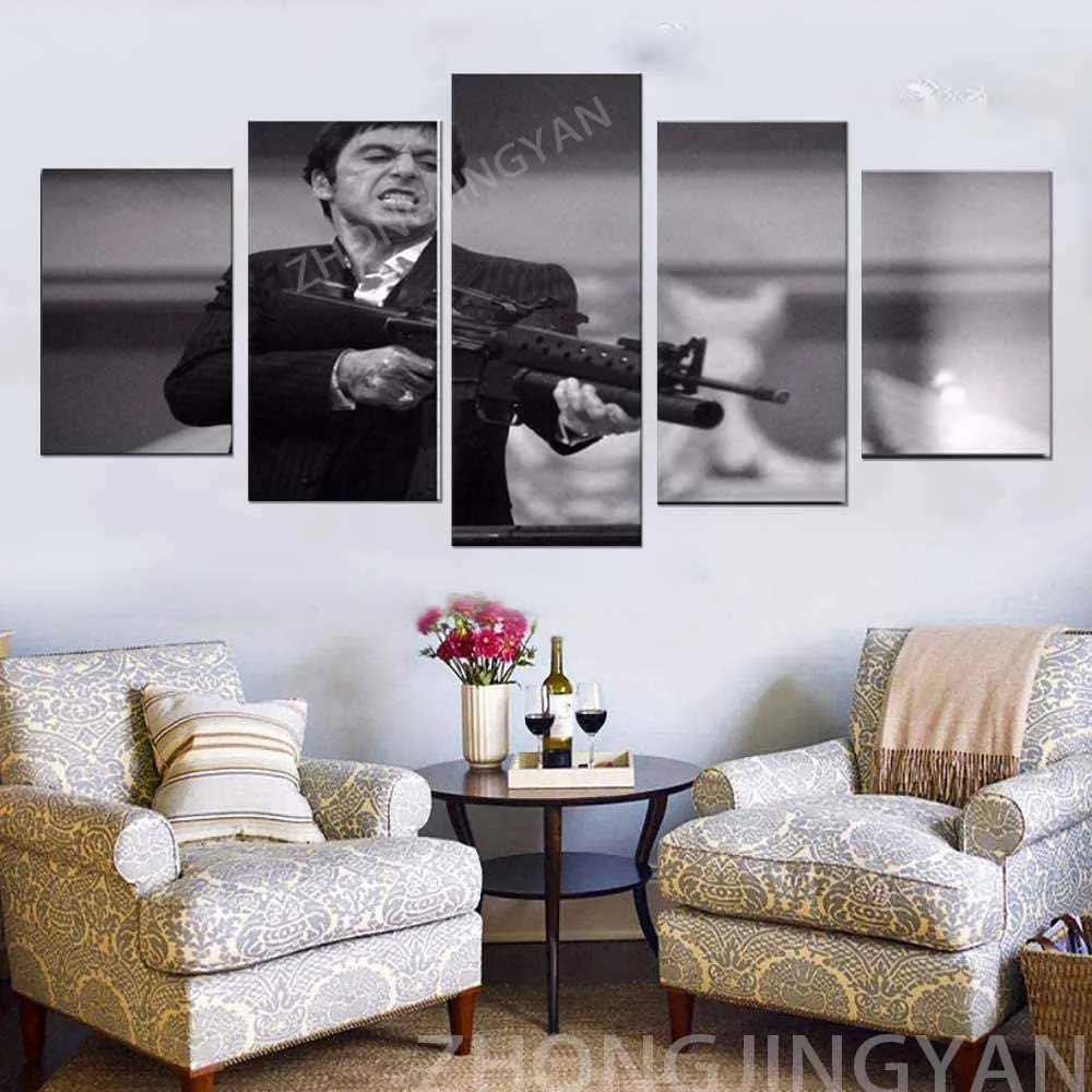 5 шт. настенные художественные картины черные и белые фотокартины для домашнего