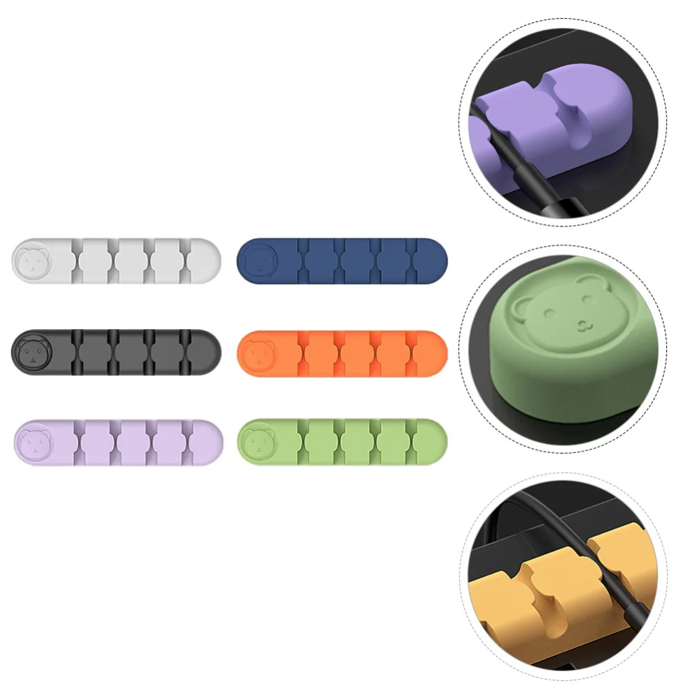 

6 Pcs Silicone Cable Winders Elastic Cable Wrappers Multipurpose Cable Clips