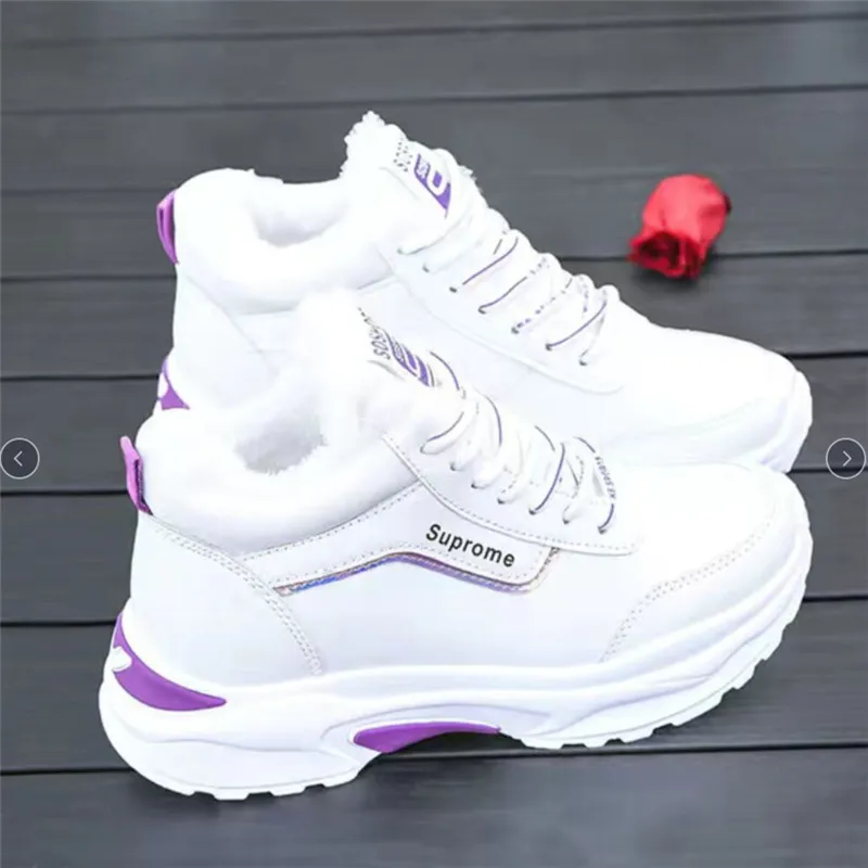 

Designer canvas large size women boots 2021 new casual sports fashion women's loafers platform comfortable women boots