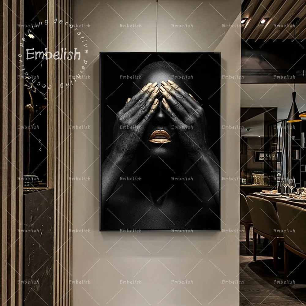 

1 Pieces Black African Woman Scandinavian Wall Posters For Living Room Sexy Girl Home Decor Pictures HD Print On Canvas Painting