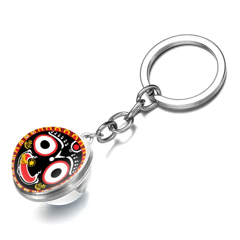 Jagannath Krishna мультяшный брелок с двойной фотографией для женщин и мужчин винтажный