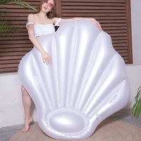 giant pearl shell inflatable pool float seashell scallop air mattress swimming ring for adult women beach lounger water toy