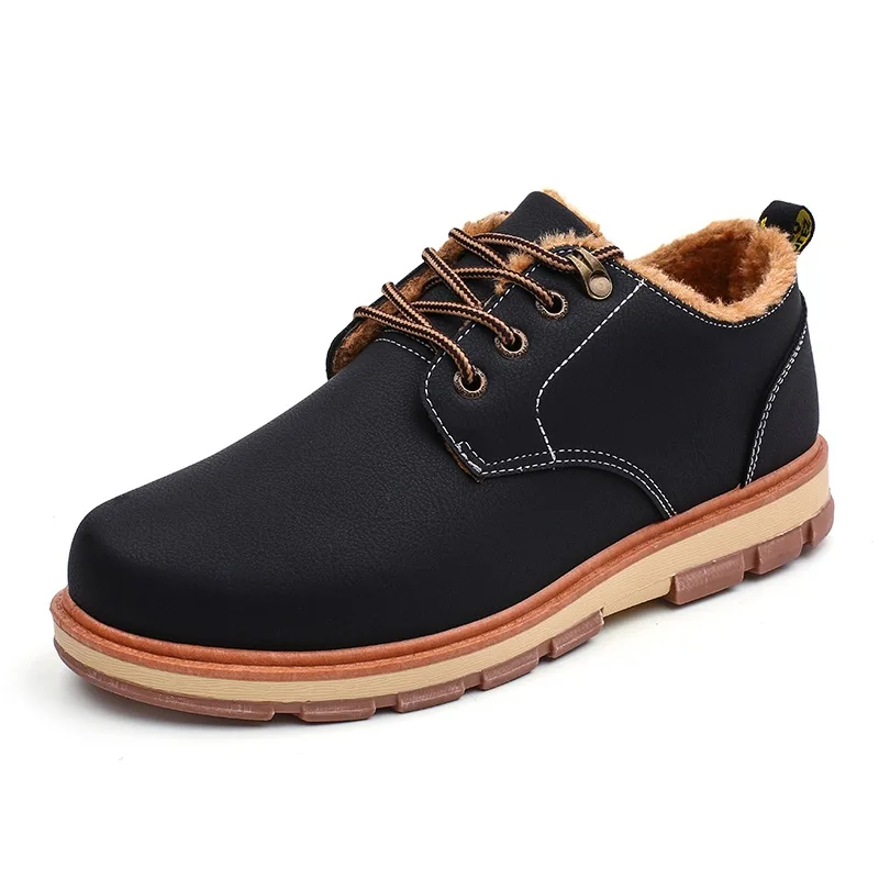 

Winter New Men Leather Shoes Men's Causal Flats Male Business Luxury Oxfords Shoes Breathable Plus velvet Flats Shoes