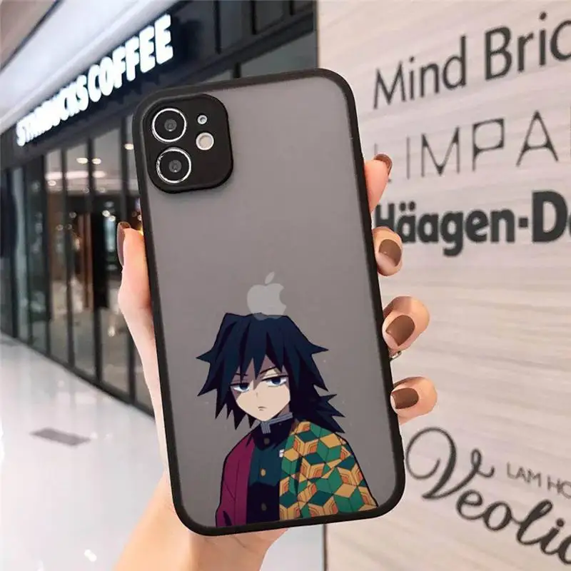 

Japan anime Kimetsu no Yaiba Phone Case matte transparent For iphone 7 8 11 12 plus mini x xs xr pro max cover