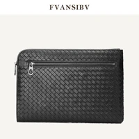business mens clutch bag 100 genuine leather sheepskin woven luxury brand envelope bag multi function large capacity a4 paper