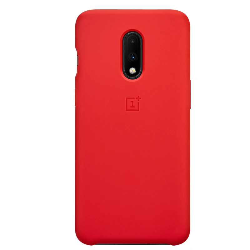 Silicon case Официальный песчаник силиконовый чехол для OnePlus 7 защитный чехол оригинальные аксессуары Karbon нейлоновый бампер оболочка - Цвет: Silicon case