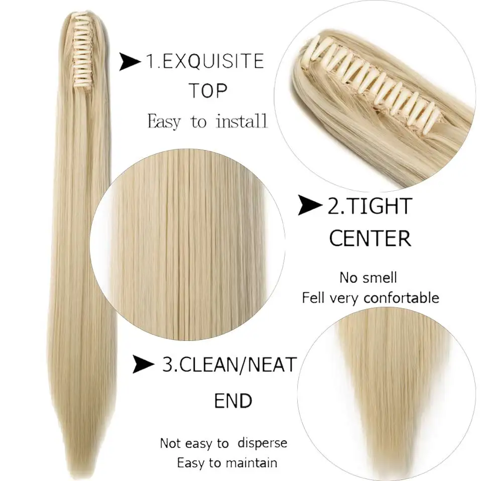 Женский коготь в виде конского хвоста удлиненный синтетический конский