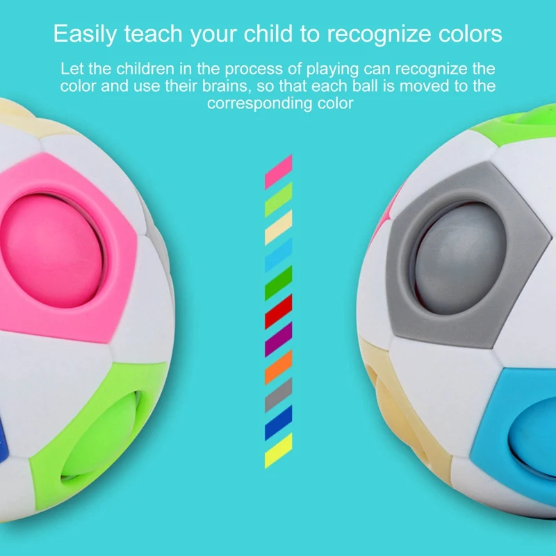 

Creative 12 Hole Elastic Decompression Toy Magic Rainbow Ball Educational Toy Gift Kids Education Puzzle Rainbow Cubes