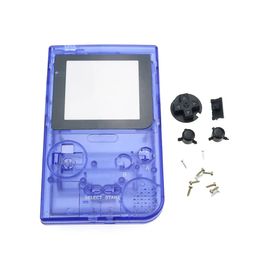 Cltgxdd полный Чехол Крышка для корпуса оболочка для Gameboy Карманная игровая консоль для GBP игровой машины корпус с кнопками комплект - Цвет: M Clear Dark blue