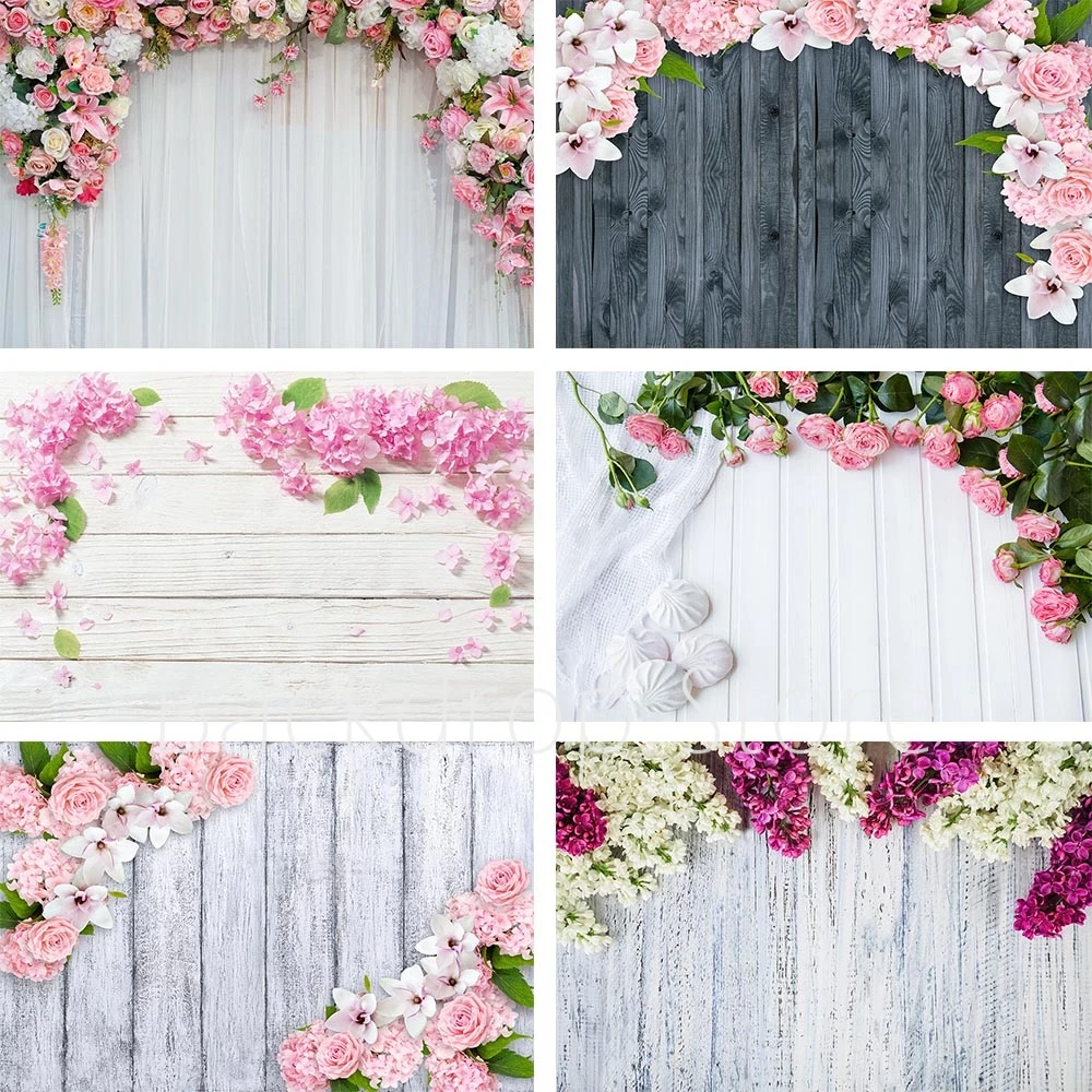 Фон Avezano для фотосъемки свадебный день деревянные доски цветы фоны фотостудии