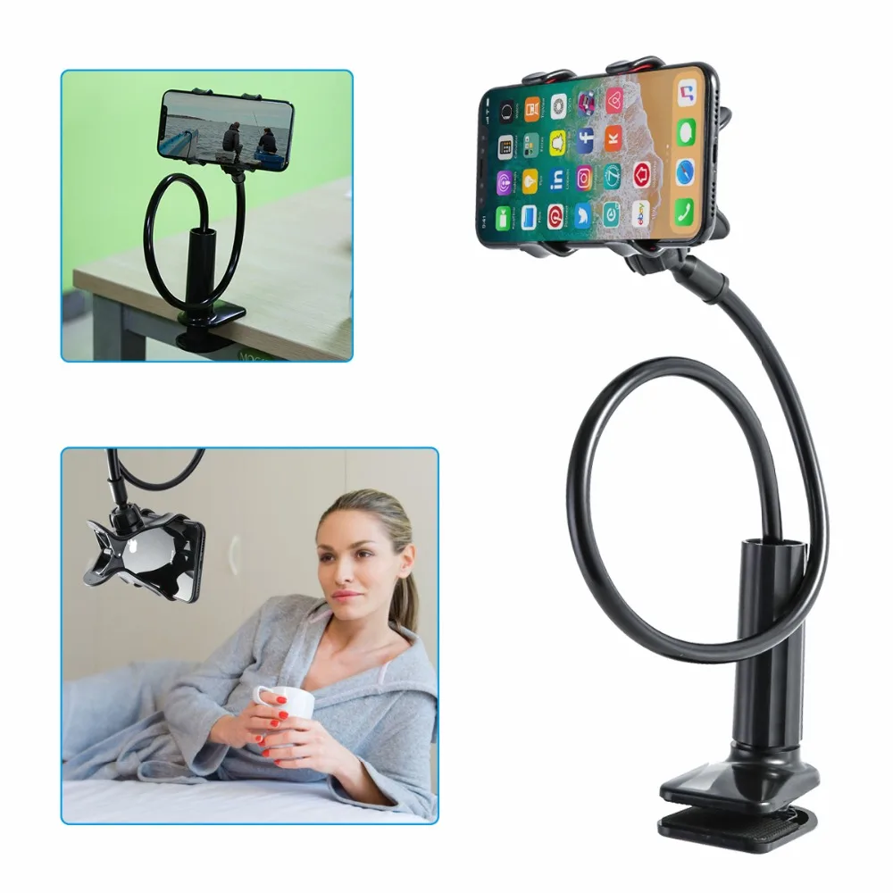 Universal Bed Phone Holder Flexible Gooseneck Clamp Long Arms Mount for Desk Stand Mobile | Мобильные телефоны и