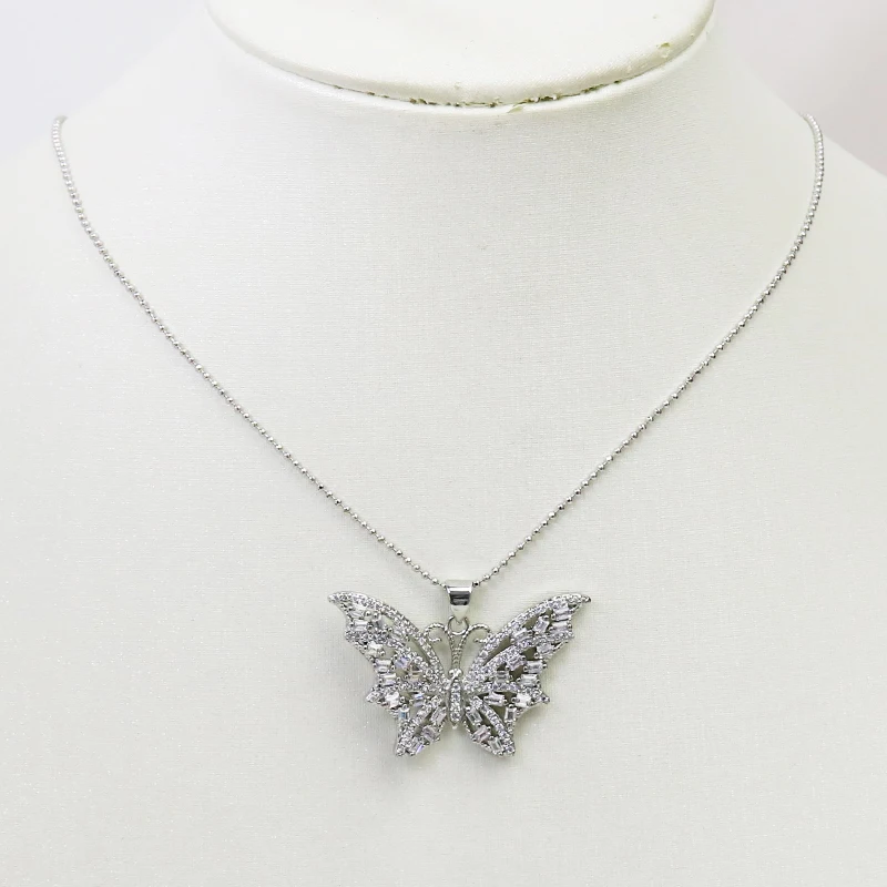 

5 Pcs Zircon Full Zircon Butterfly Pendant necklace jewelry accessories Butterfly pendant Jewelry Necklace New design 51616