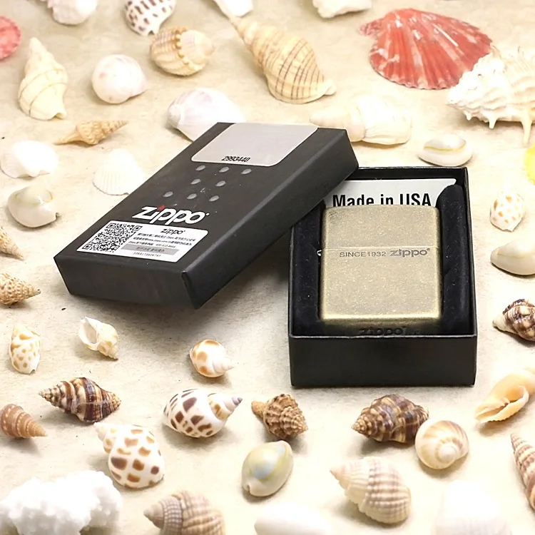 

Genuine Zippo oil lighter copper windproof Antique Golden King cigarette Kerosene lighters Gift With anti-counterfeiting code