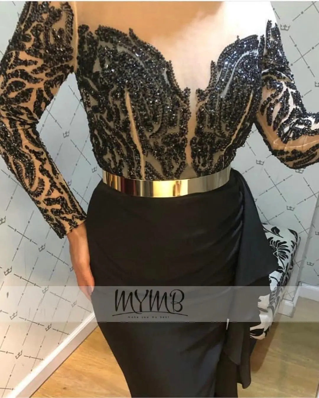 Скромное блестящее арабское мусульманское вечернее платье креп с длинным