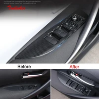 tonlinker interior car windows control cover sticker for toyota corolla 2019 20 car styling 4 pcs stainless steel cover sticker