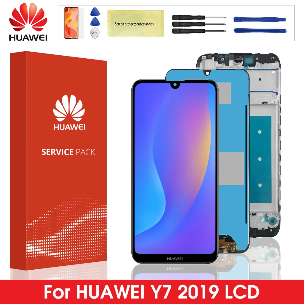 Оригинальный ЖК дисплей 6 26 дюйма для Huawei Y7 2019 сенсорный экран с рамкой заменяемый