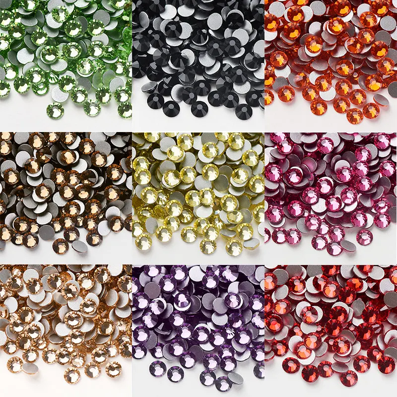 

Стразы Glass/ss2-ss30All высококачественные Стразы для дизайна ногтей стеклянные камни фотостразы с плоским основанием