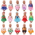 Кукла фиолетового лебедя, платье единорога, 15 комплектов, трикотажное платье + свободная повязка на голову, подходит для 18 дюймов, американский и 43 см, кукла для новорожденных, Рождественская игрушка для девочек