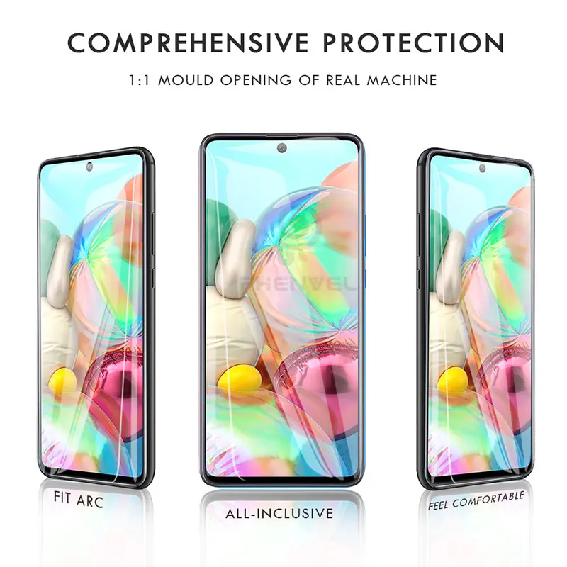 Олеофобное закаленное стекло Защита экрана для Samsung Galaxy A51 A70 A01 A41 A31 A30 A21 A50 A71