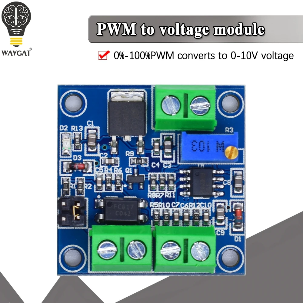 ШИМ в модуль преобразователя Напряжения 0%-100% до 0-10 В для PLC MCU цифро-аналоговый
