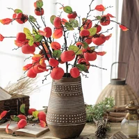 home decor retro persimmon artificial simulation flowers christmas wedding decorationtabletop ornaments modern nordic gifts