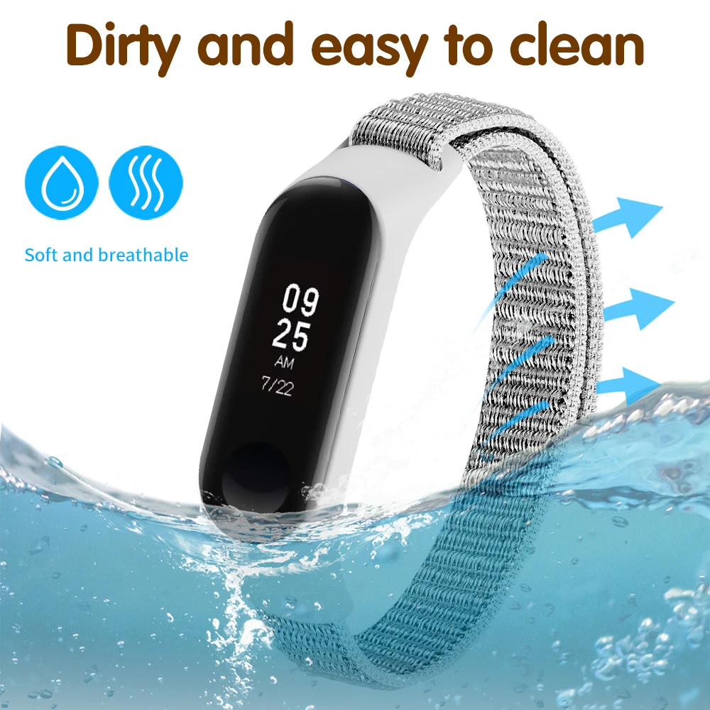 OULUCCI нейлоновый ремешок для xiaomi mi band 4, спортивный дышащий ремешок, аксессуары, сменный ремешок для mi band 4/3, браслет