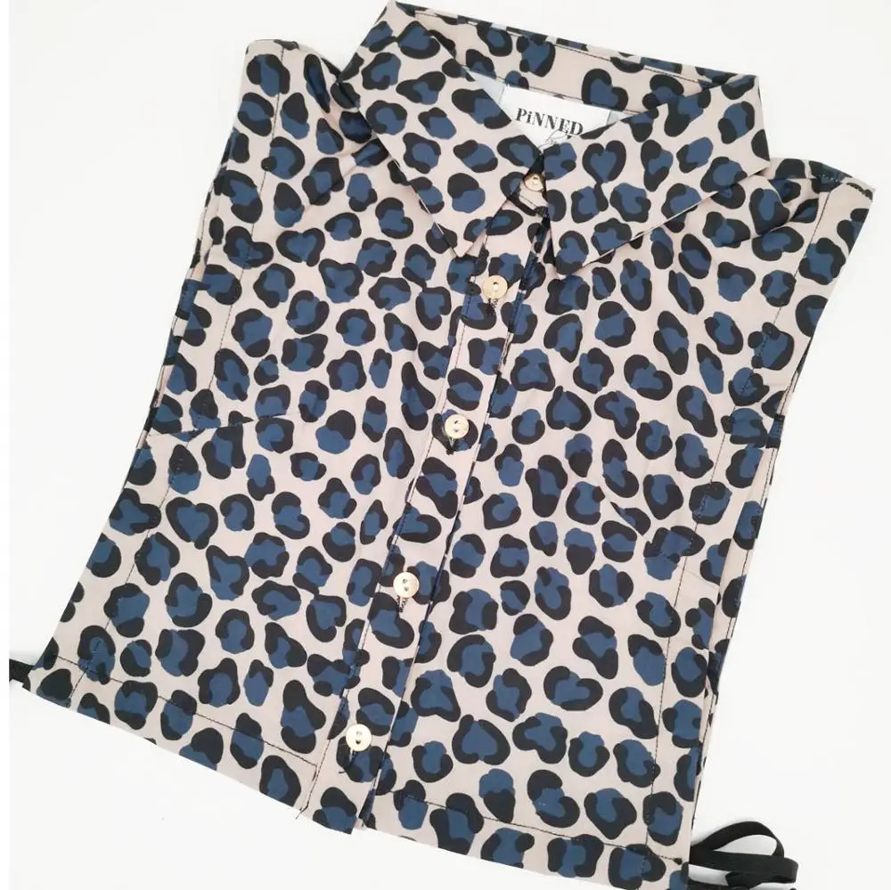 Леопардовый съемный воротник Женская накладная Цветочная майка с принтом блузка