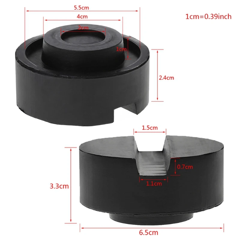5 Pcs Black Rubber Slotted Floor Jack Pad Frame Rail Adapter For Pinch Weld Side |