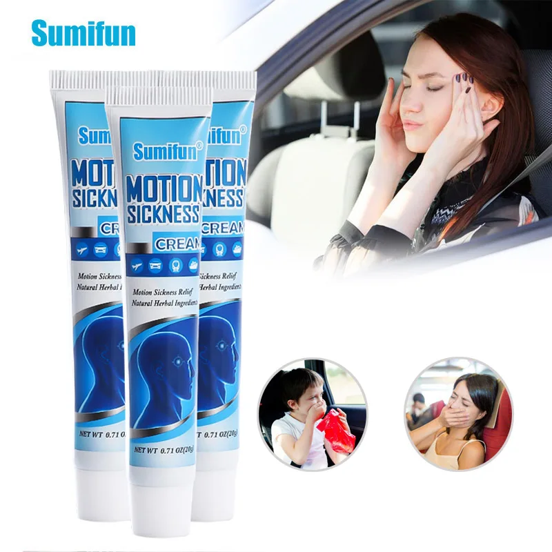 

1/3Pcs Sumifun Motion Sickness Cream Relieve Dizziness Nausea Headache Herbal Ointment Caresick Airsickness Body Care Plaster