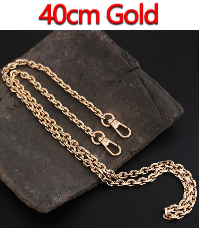 40cm Gold Светло 7 мм золото, пистолет черный, серебряный сменный кошелек цепь наплечный ремень через плечо для небольшой сумки, клатч Сумки DIY O цепи - Цвет: 40cm Gold