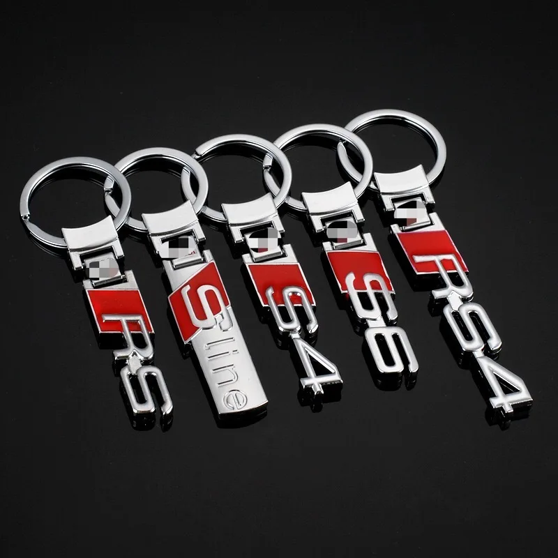 

Car Emblem Badge Genuine Leather Key Chain Ring for Audi Sline RS RS4 S4 A1 A3 A4 A5 A6 A7 A8 TT Q2 Q3 Q5 Q7 Q8 Keychain Keyring